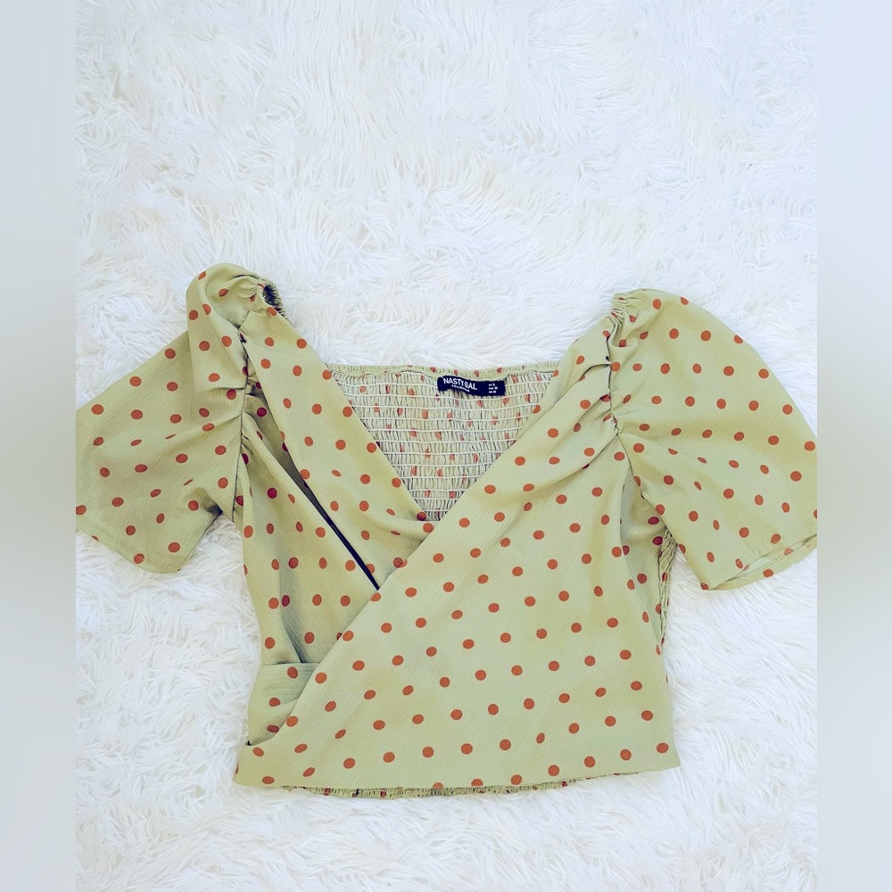 Sage green crop top nasty gal size 6